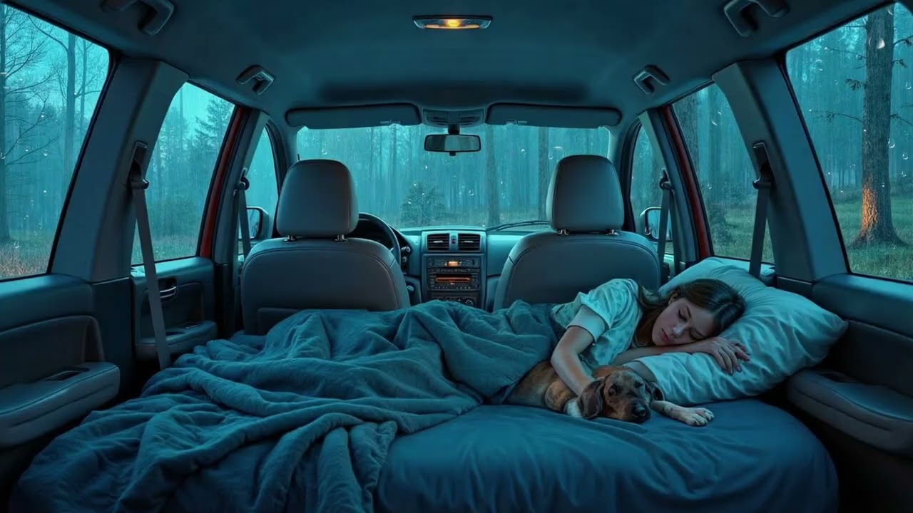 Soothing Rain & Gentle Thunder on a Cozy Car Roof | Deep Sleep Ambience for Tonight