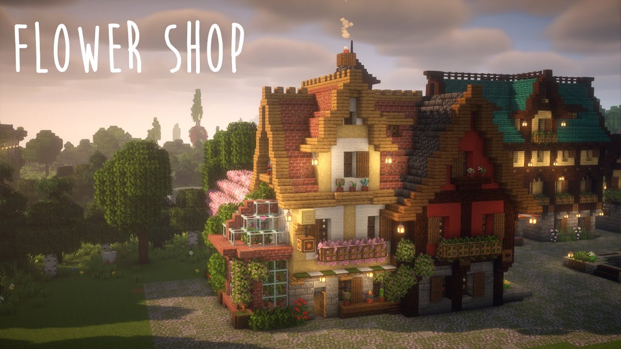 Minecraft | Flower Shop / Seed Shop Tutorial - Minecraft Town Part 6