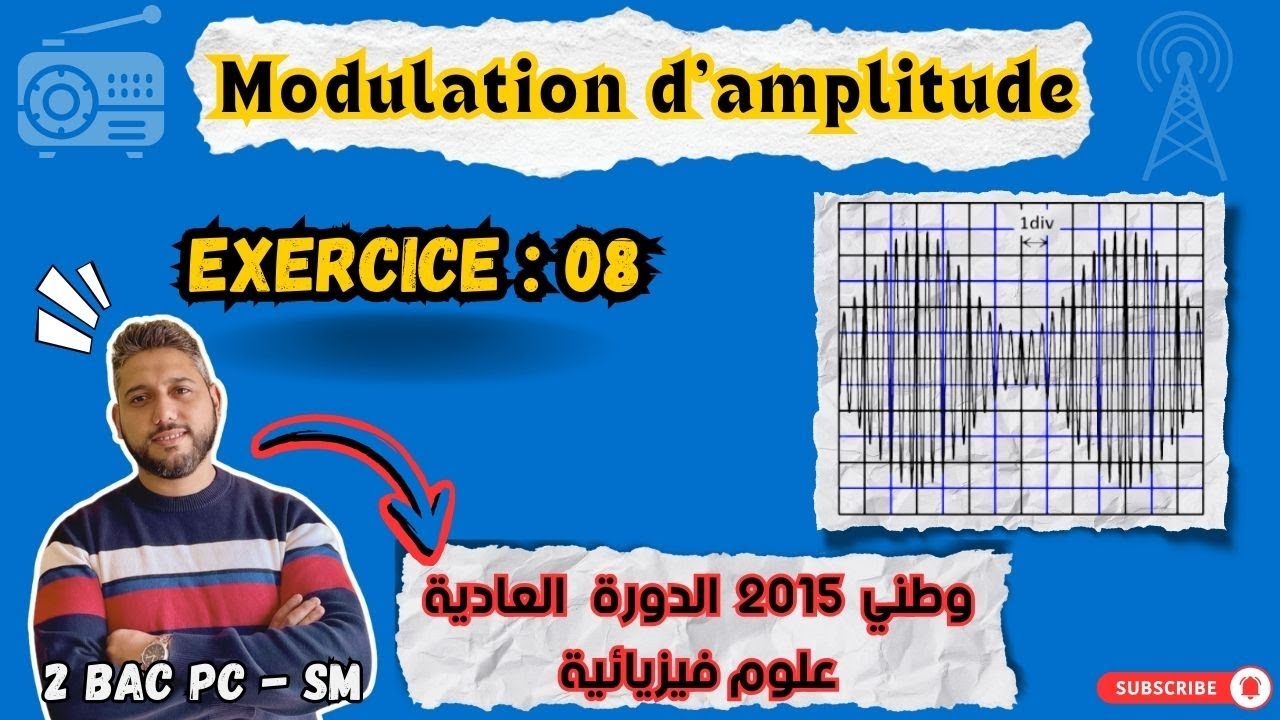 Modulation d'amplitude - Exercice 08 - Examen nationale SN 2015 PC - 2 BAC BIOF - Prof Mouslim