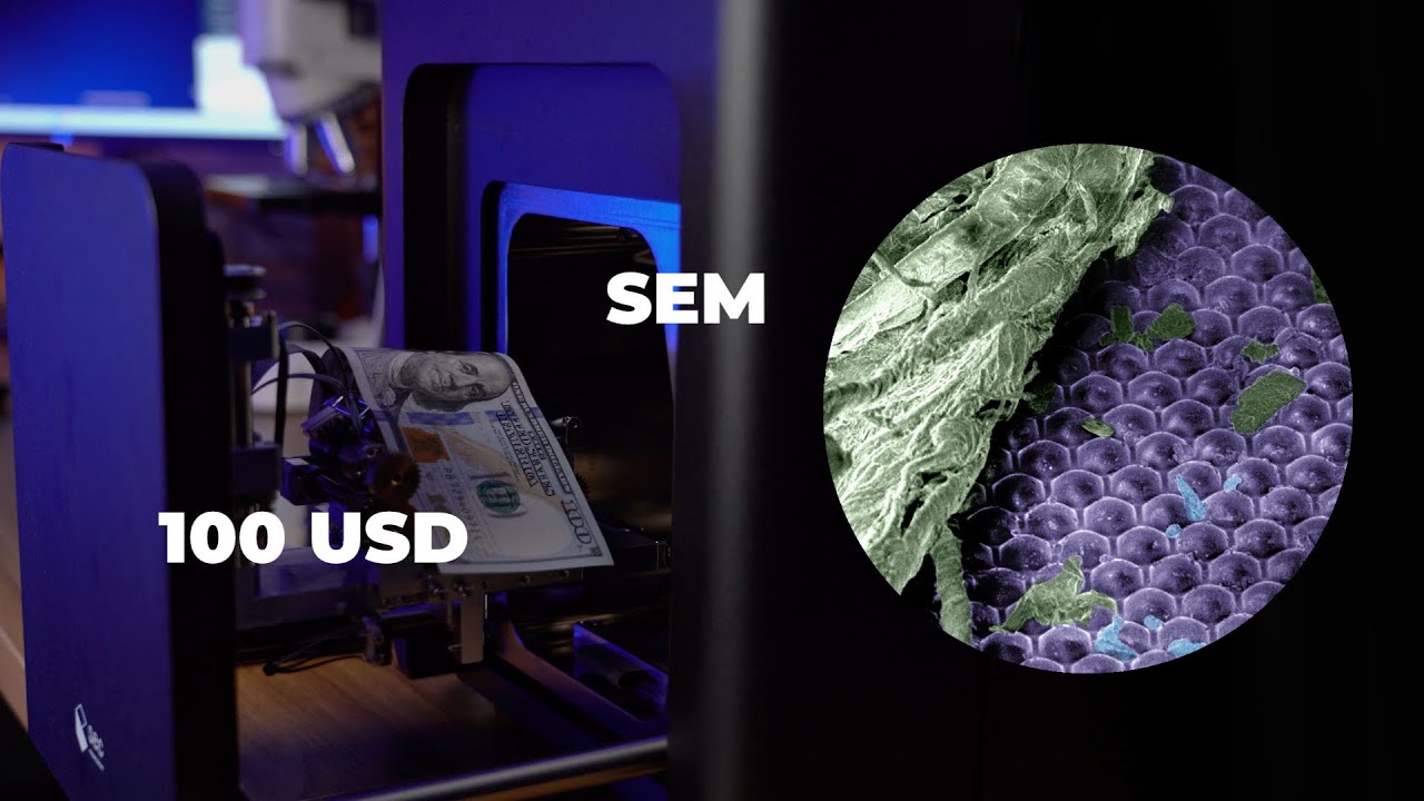 $100 bill under electron microscope - what we found