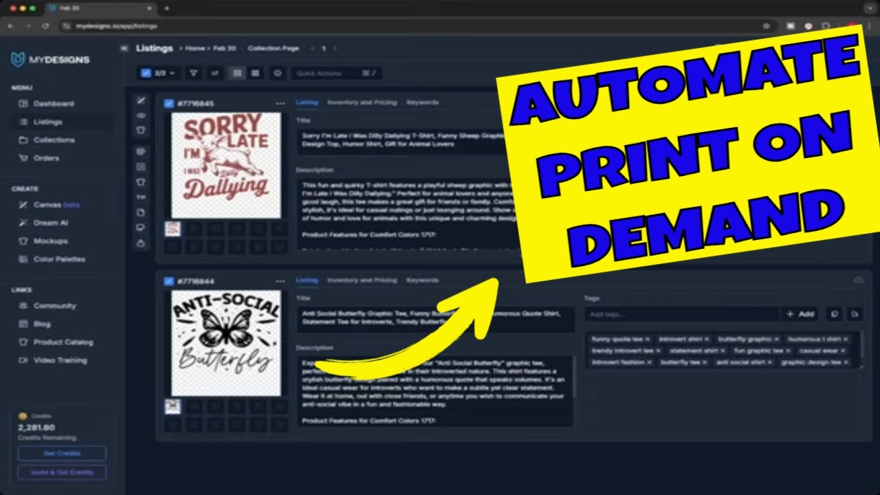 How To Bulk List T shirts On Etsy Quickly MyDesigns Tutorial