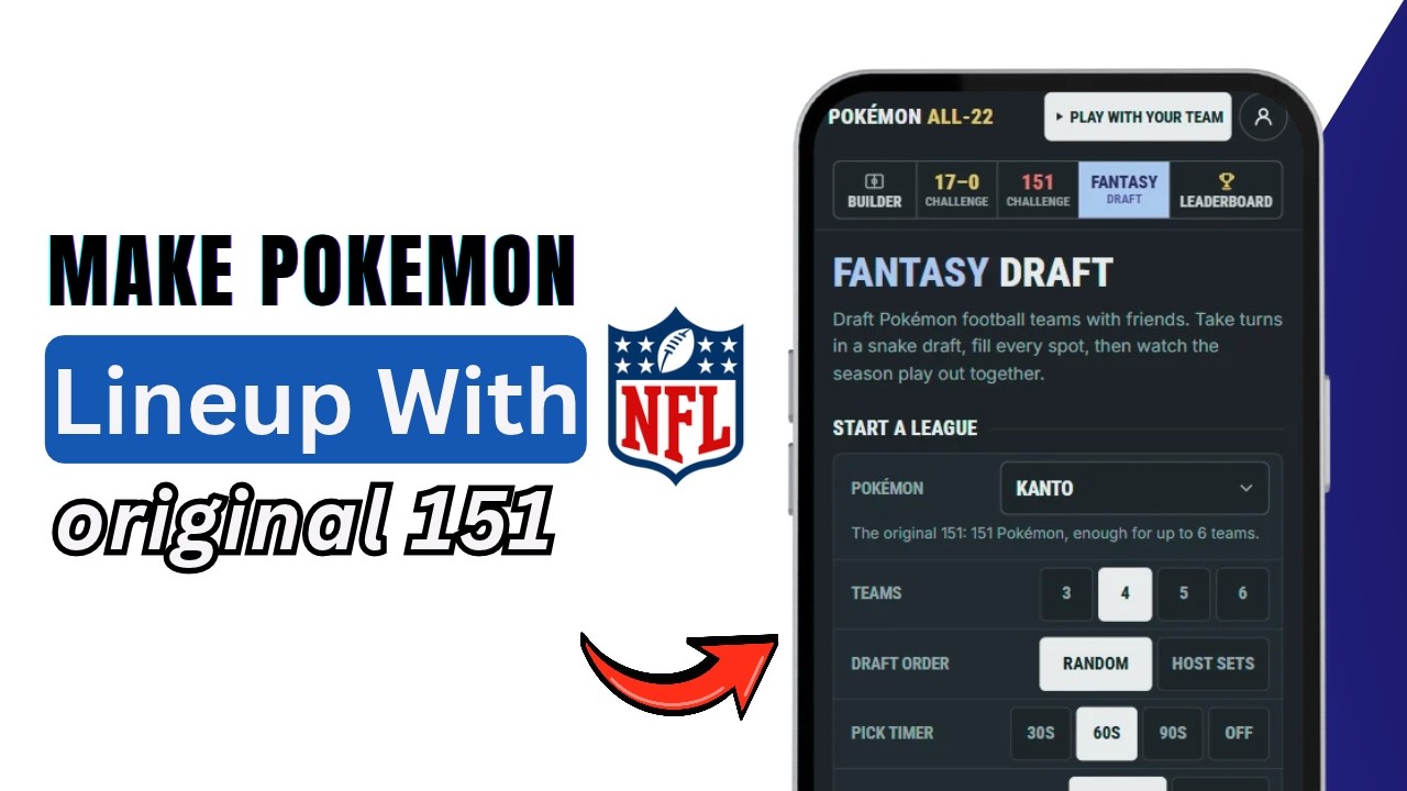 Как собрать состав Pok&eacute;mon для NFL из оригинальных 151 | Конструктор составов All-22 Pok&eacute;mon (2026)