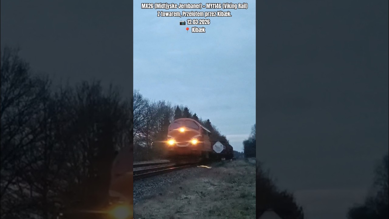 MX26 (Midtjyske Jernbaner) + MY1146 (Viking Rail) Z towarem, Przelotem przez Kib&aelig;k. | #train #mx26