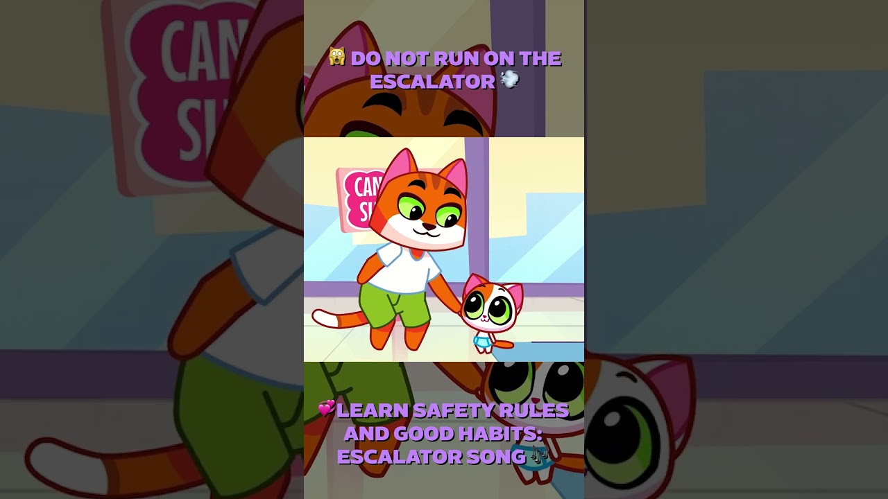 Don't run on the escalator! Magic stairs safety tips song for toddlers 