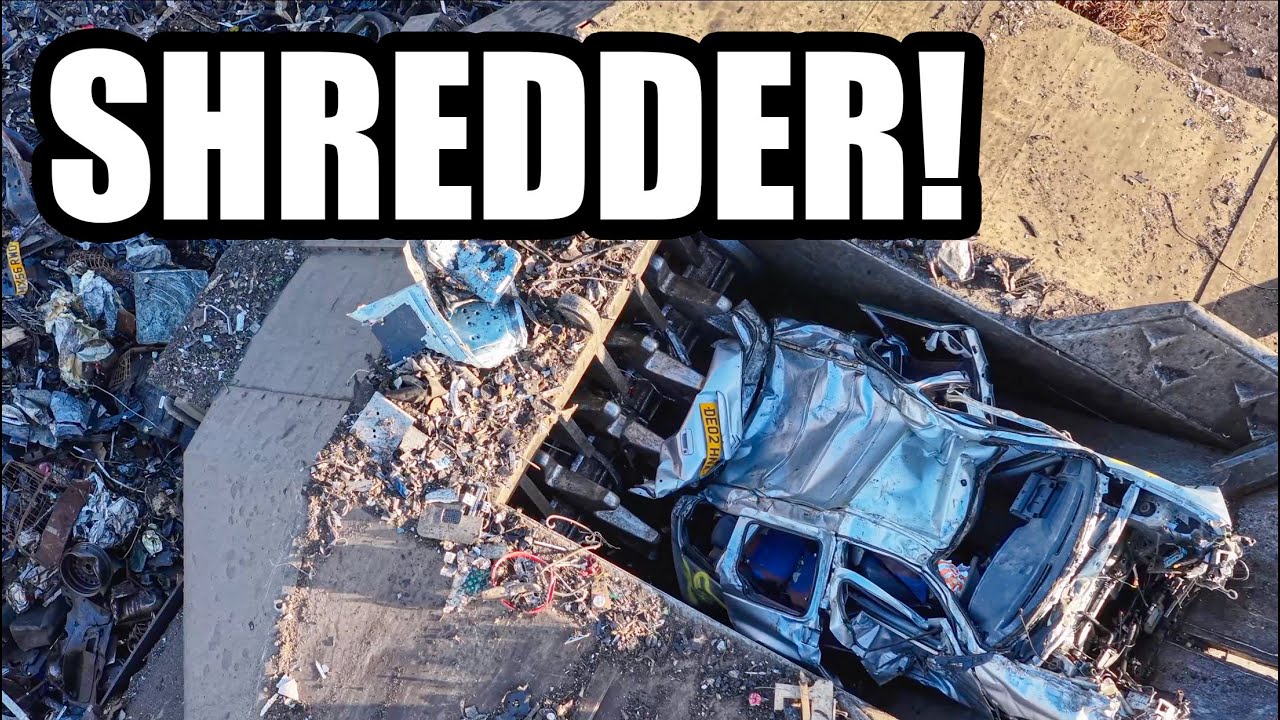 No Music — Just a Pre-Shredder Crushing Cars & Scrap Metal