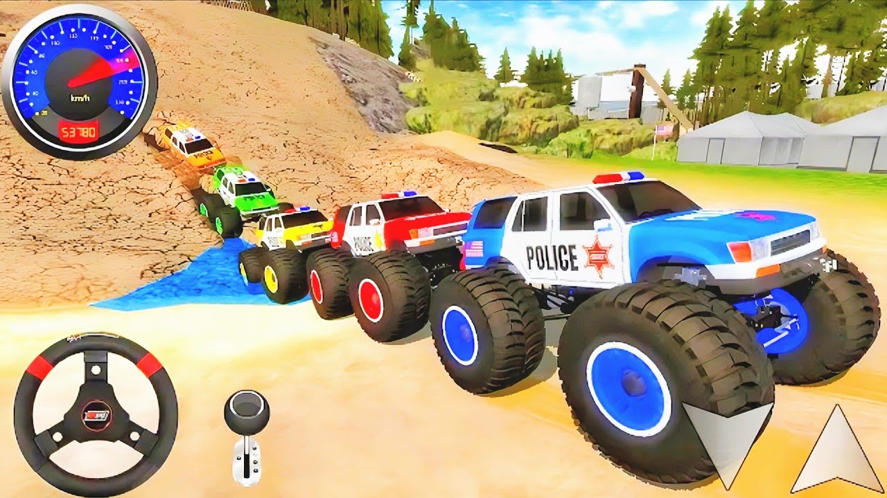 Juegos De Carros Police Monster Truck Impossible Driver CarExtreme Racing For Android Mud Gameplay