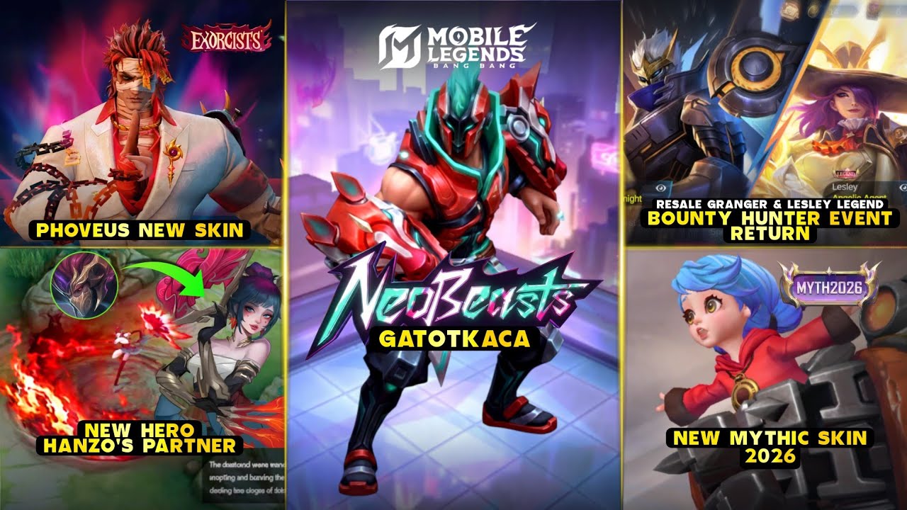 NEW GATOTKACA NEOBEAST SKIN, RETURN BOUNTY HUNTER EVENT, NEW MYTHIC SKIN 2026 - Mobile Legends