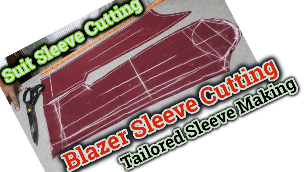 How to Cut suit Sleeve | Blazer Sleeve Cutting Simple Method | blazer sleeve cutting with formula