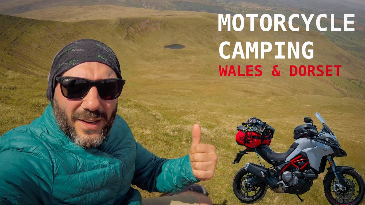 Motorcycle Touring & Camping in Wales with hiking, swimming & fishing - 4K - Ducati Multistrada 950S