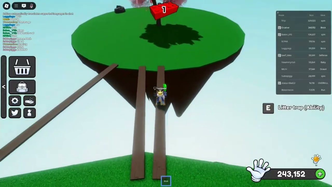 I killed someone in a cloud with brick from slap battles