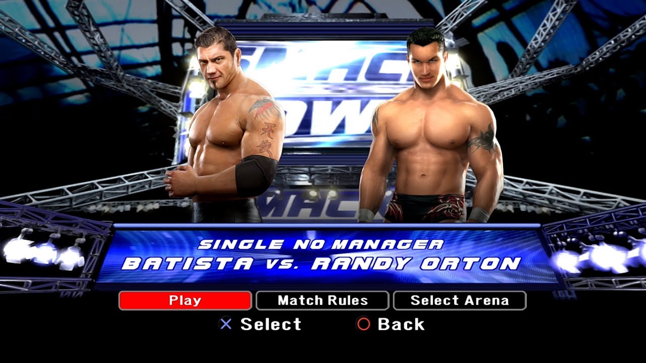 WWE SmackDown VS Raw 2008 PS3 - Батиста против Рэнди Ортона [2K][mClassic]