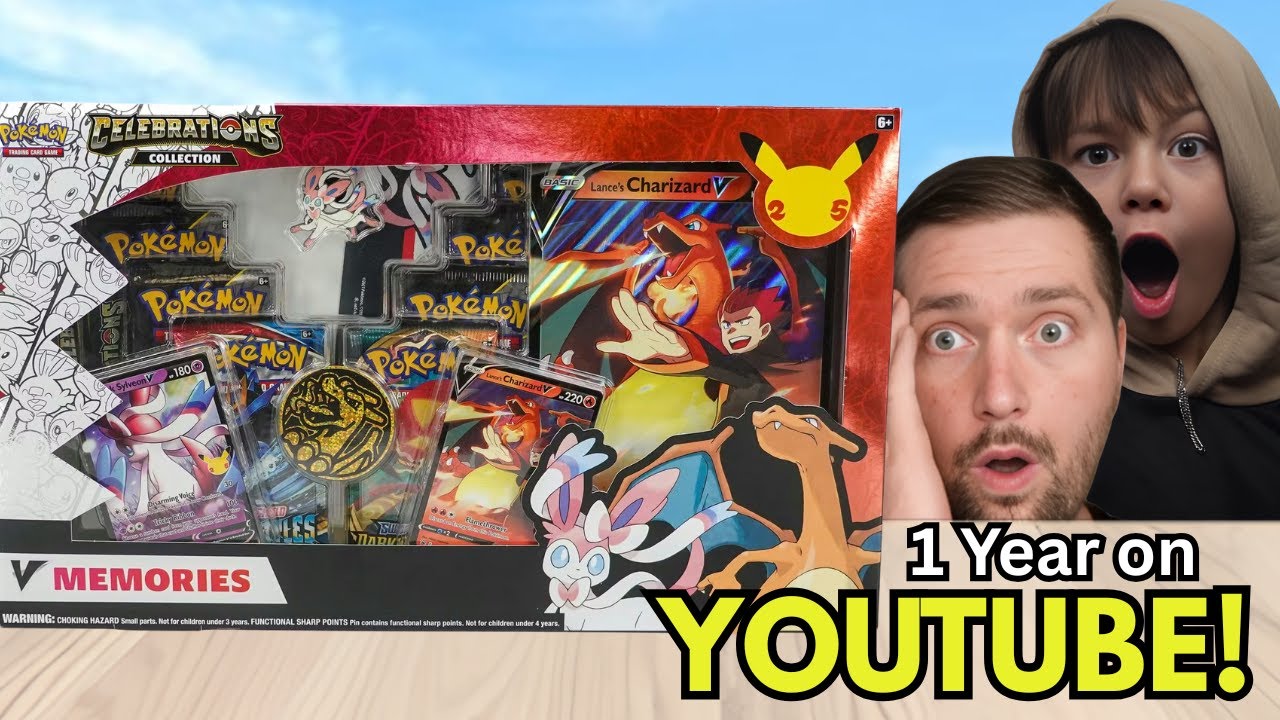 Celebrating 1 year on youtube opening POKEMON CELEBRATIONS!!