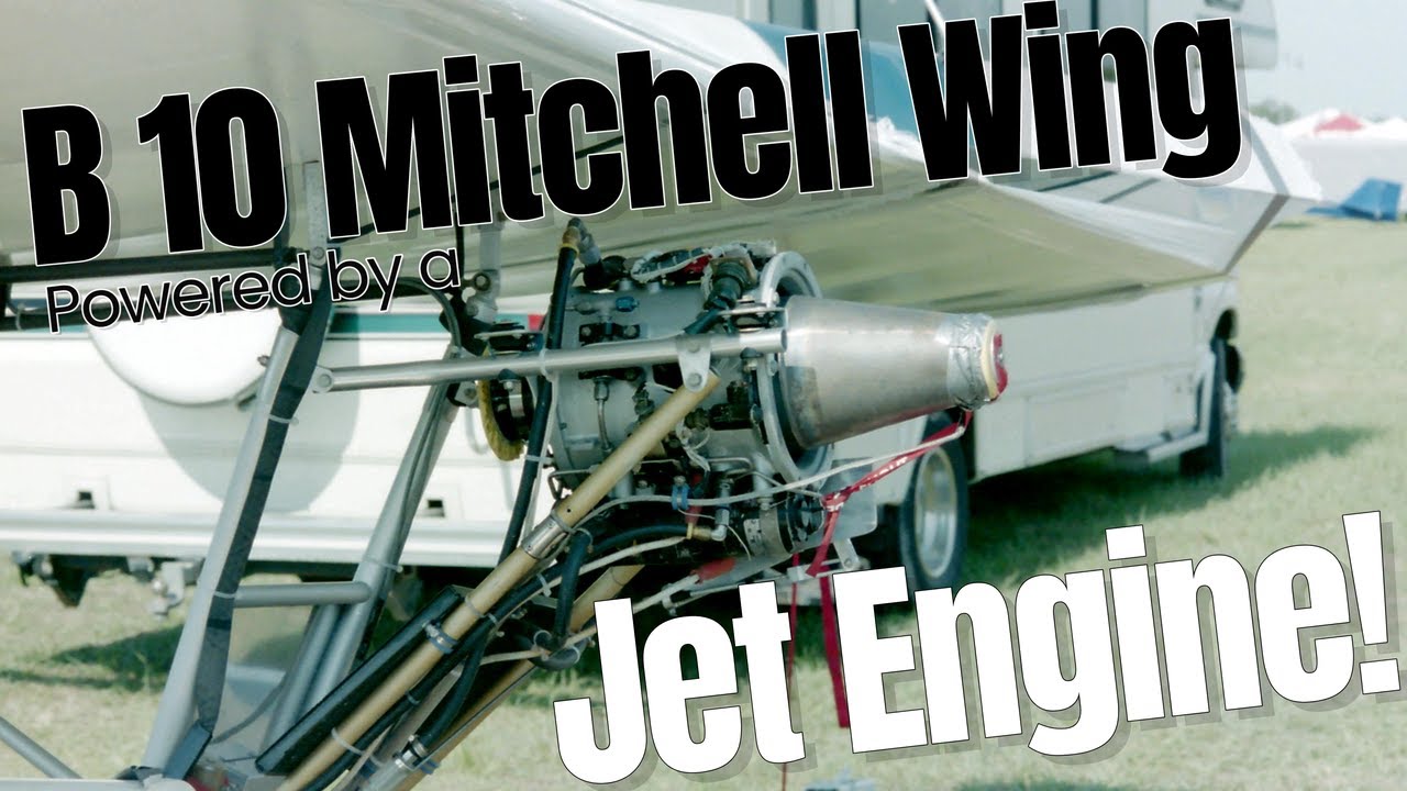 Jet Engine Ultralight Aircraft, Mitchell Wing B 10, Mitchell Wing Flying Wing with jet engine.