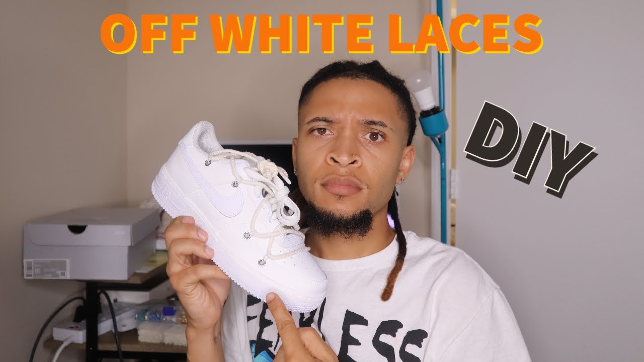 HOW TO: DIY OFF WHITE DUNK STYLE LACES ON AIR FORCE ONES!!