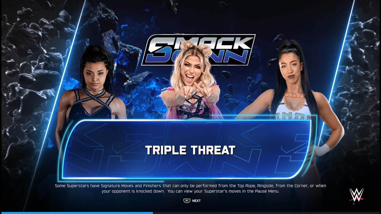 wwe2k25 알렉사 블리스 vs 인디 하트웰 vs AVA MOREMO