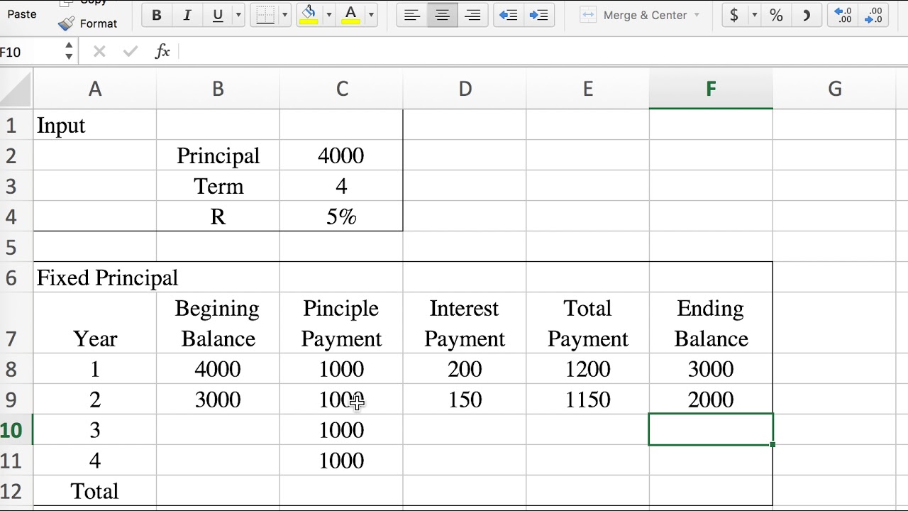 Loan Amortization with Fixed Principal Payment