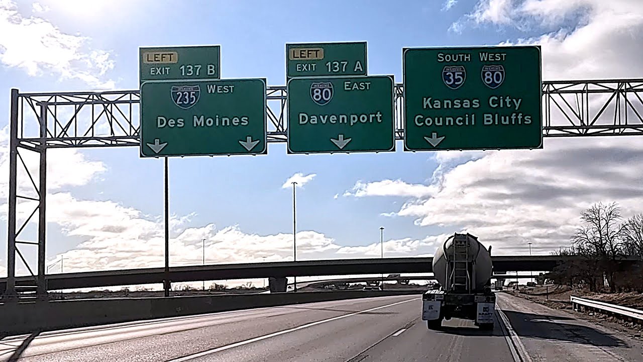 I-35 South from North of Ames IA to I-80 West onramp in Des Moines IA|4K Video