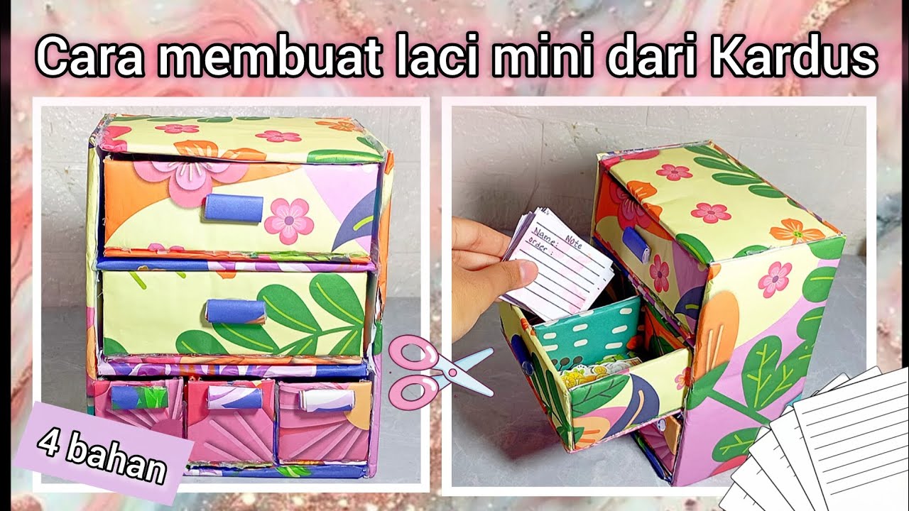 CARA MEMBUAT LACI MINI DARI KARDUS BEKAS YANG AESTHETIC