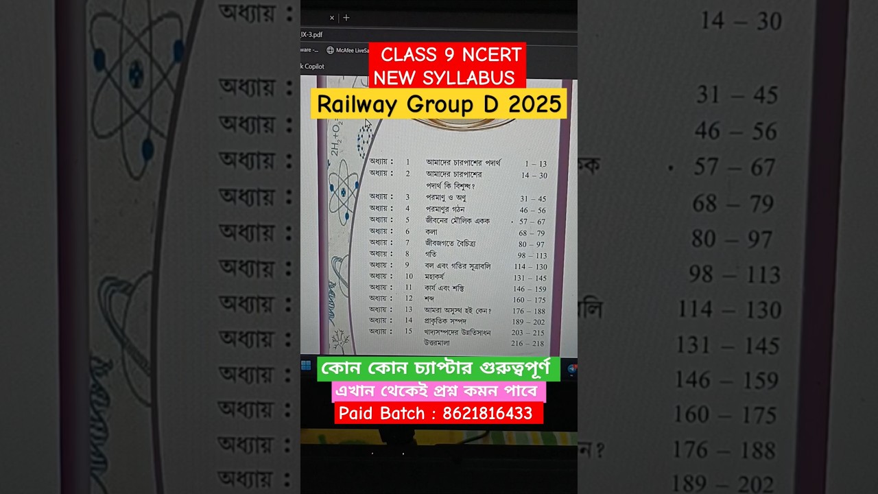 RAILWAY GROUP D NCERT CLASS 9 SYLLABUS #ncertscience #railwaygroupdscience #shorts #railwaygroupd