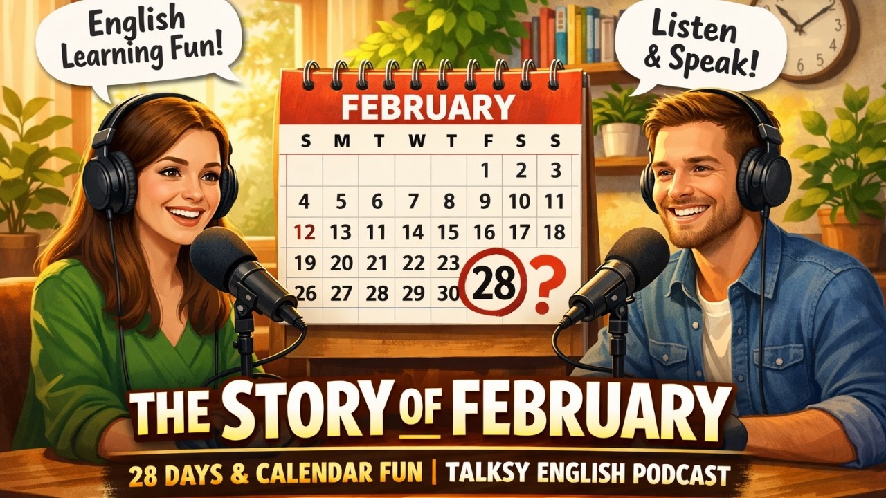 Why Does February ONLY Have 28 Days? | Talksy English Podcast #talking English #learn English