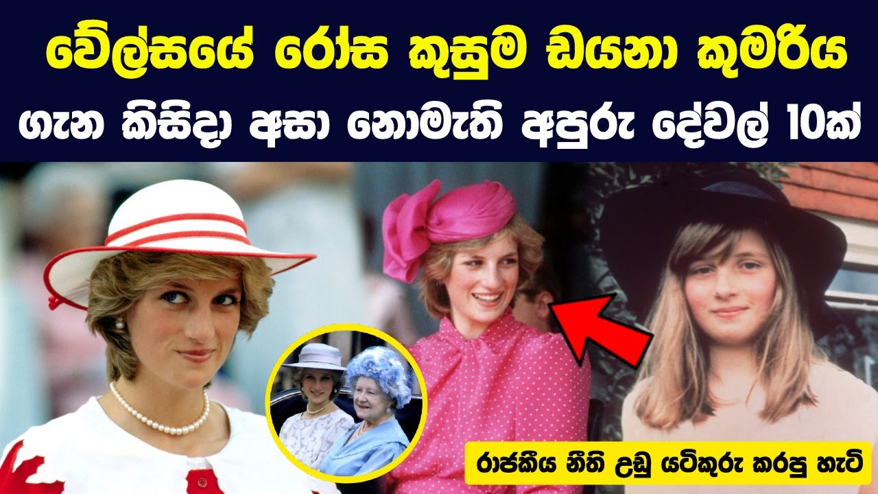 ඩයනා කුමරිය ගැන ඔබ කිසිදා අසා නොමැති අපුරු දේවල් 10ක් | Things You Didn't Know About Princess Diana