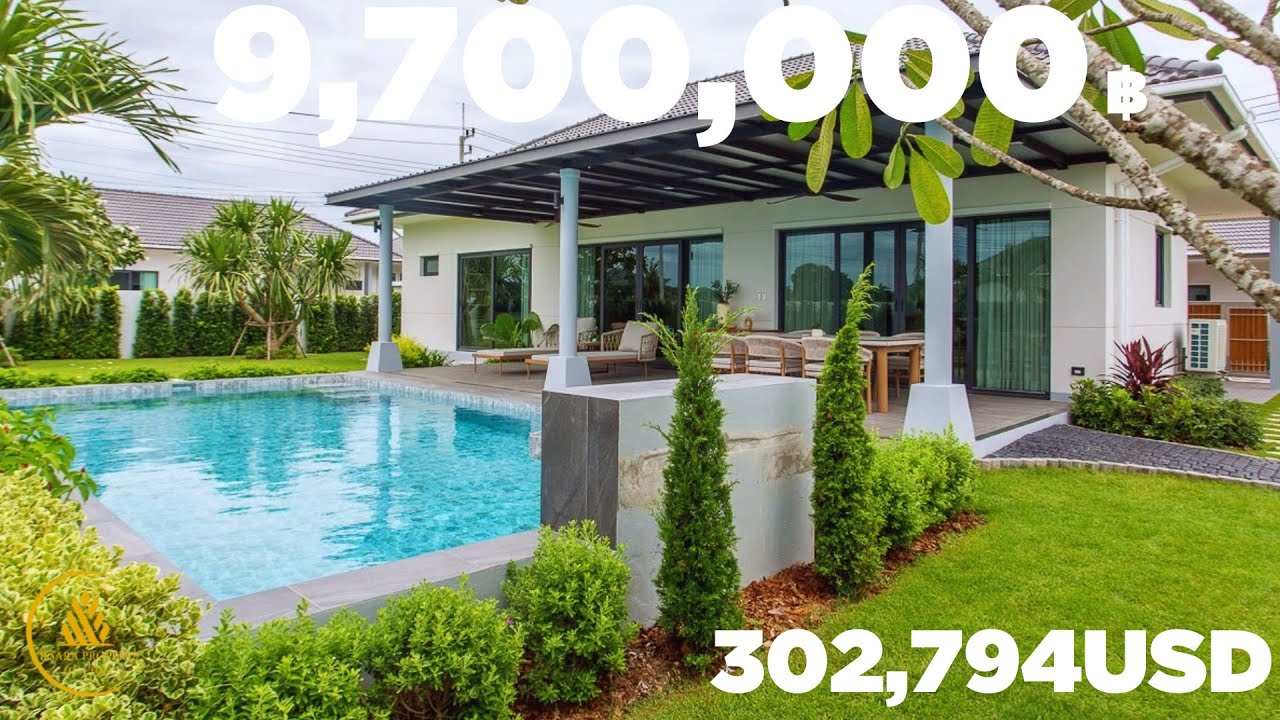 9,700,000THB(307,789USD)🎥Beautiful Modern Pool Villa 3 Bedrooms In Hua Hin Soi 112✨