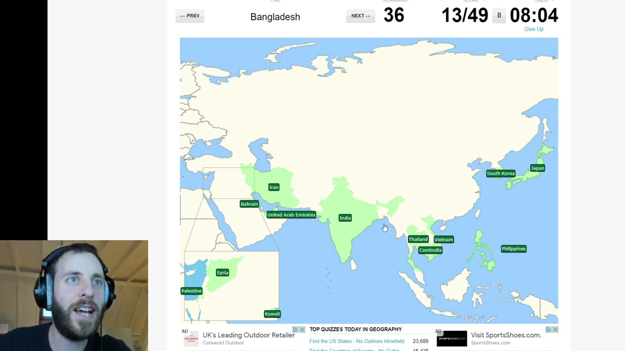 Tajikistan? Forget it. Asian Countries (NO BORDERS) on Sporcle