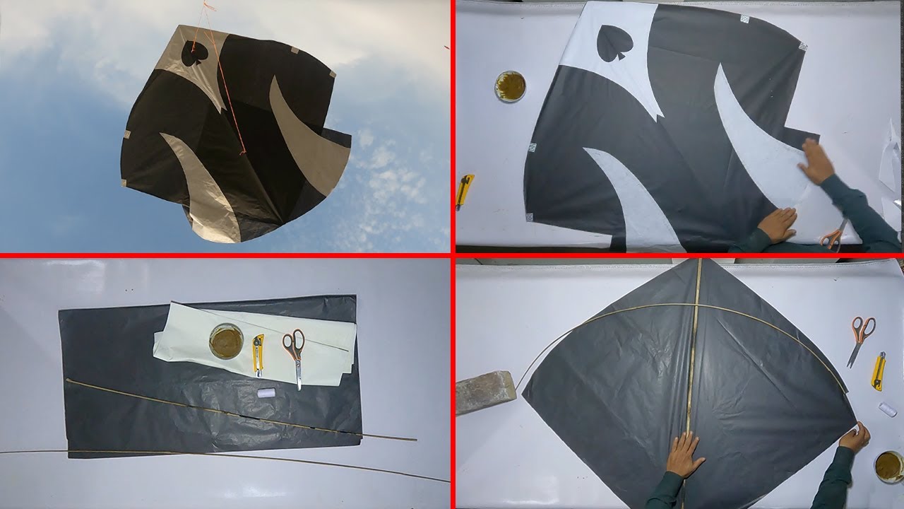 Homemade 2.5 Tawa kite making & flying tutorial - Step by step big kite making trick - Diy kite