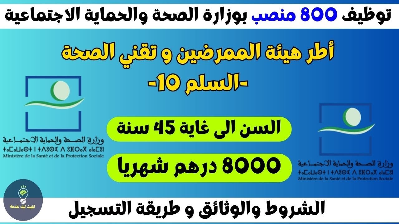 وزارة الصحة تعلن عن توظيف 800 منصب في هيئة الممرضين وتقني الصحة 👈بصالير 8000 درهم✅ طريقة التسجيل
