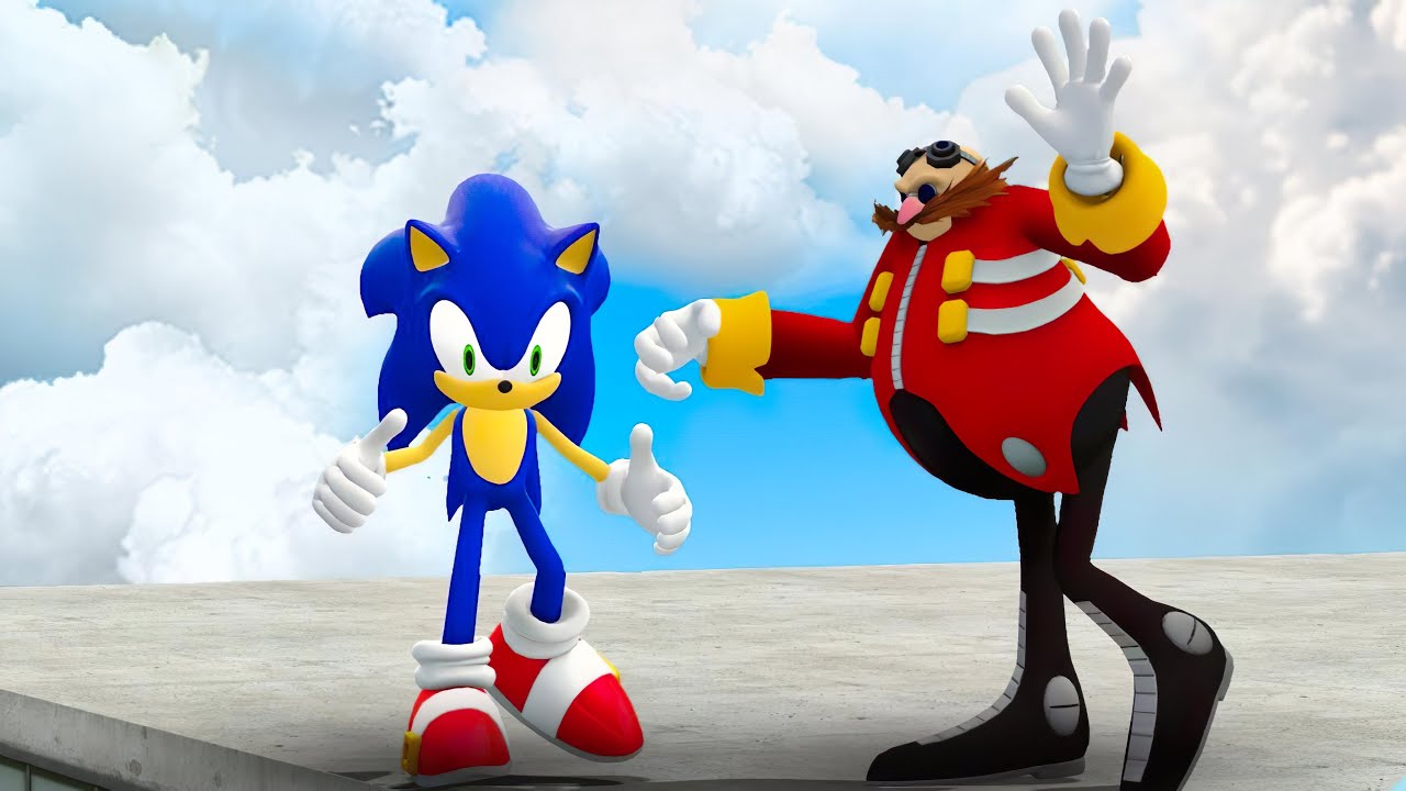 Sonic, Shadow, Tails, Eggmen Trampoline Jumps Epic Ragdoll Ep. 24 [GMOD]