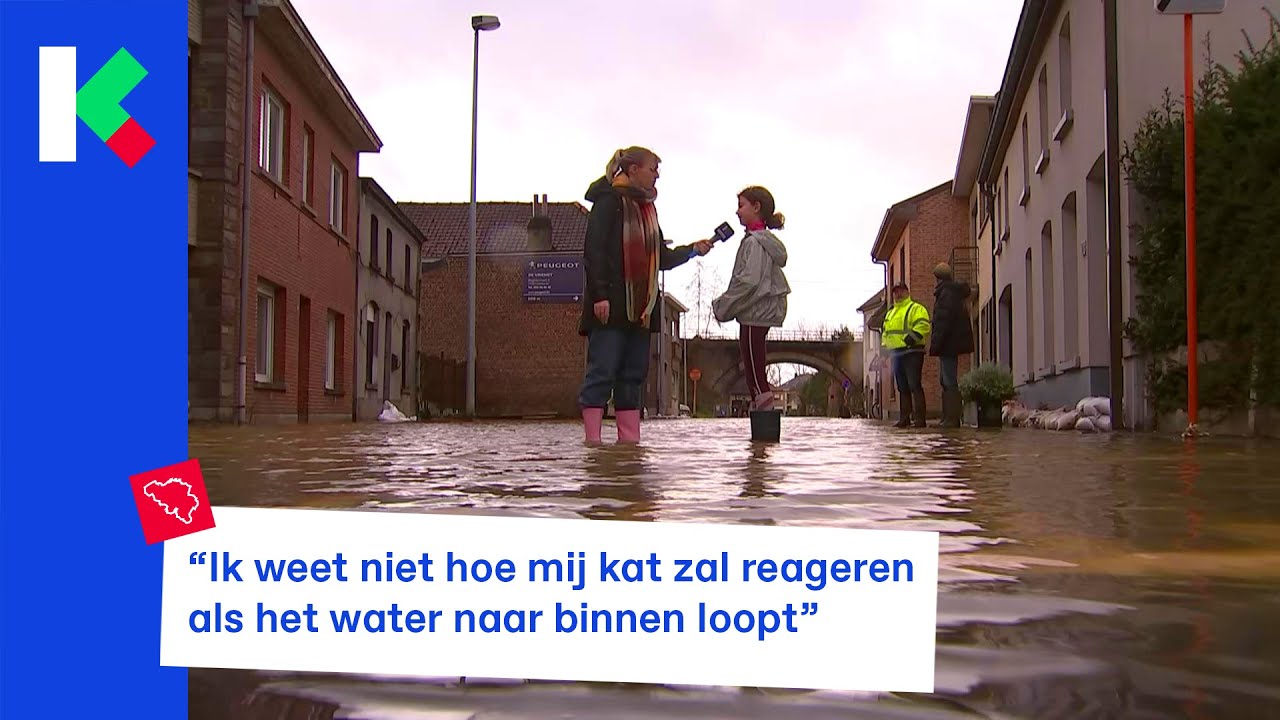 Nat! Maurane staat bij de overstromingen in Affligem