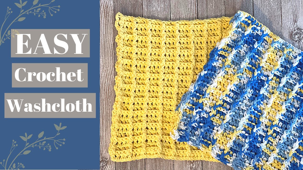 EASY How to crochet a Waffle Stitch Washcloth // Crochet Pattern // Step-By-Step