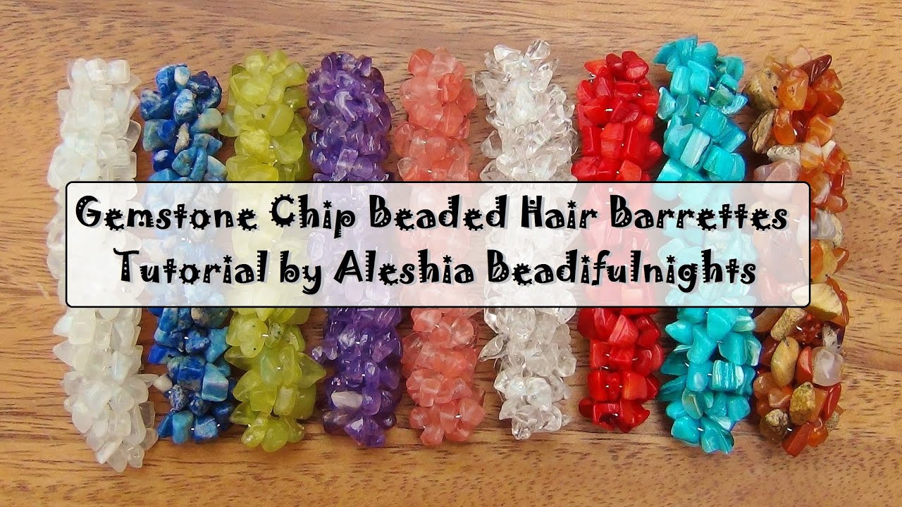 Gemstone Chip Beaded Hair Barrettes Tutorial
