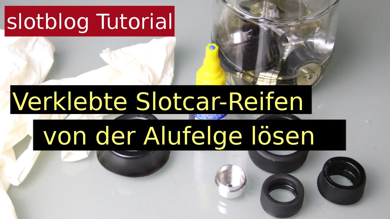 Verklebte Slotcarreifen von der Alu-Felge lösen
