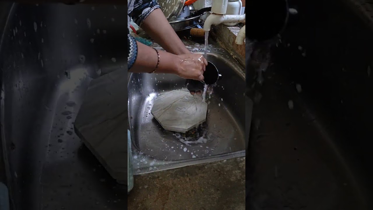 ASMR Dishwashing session 💦  #household #cleaning #night #satisfying #youtube #soothing