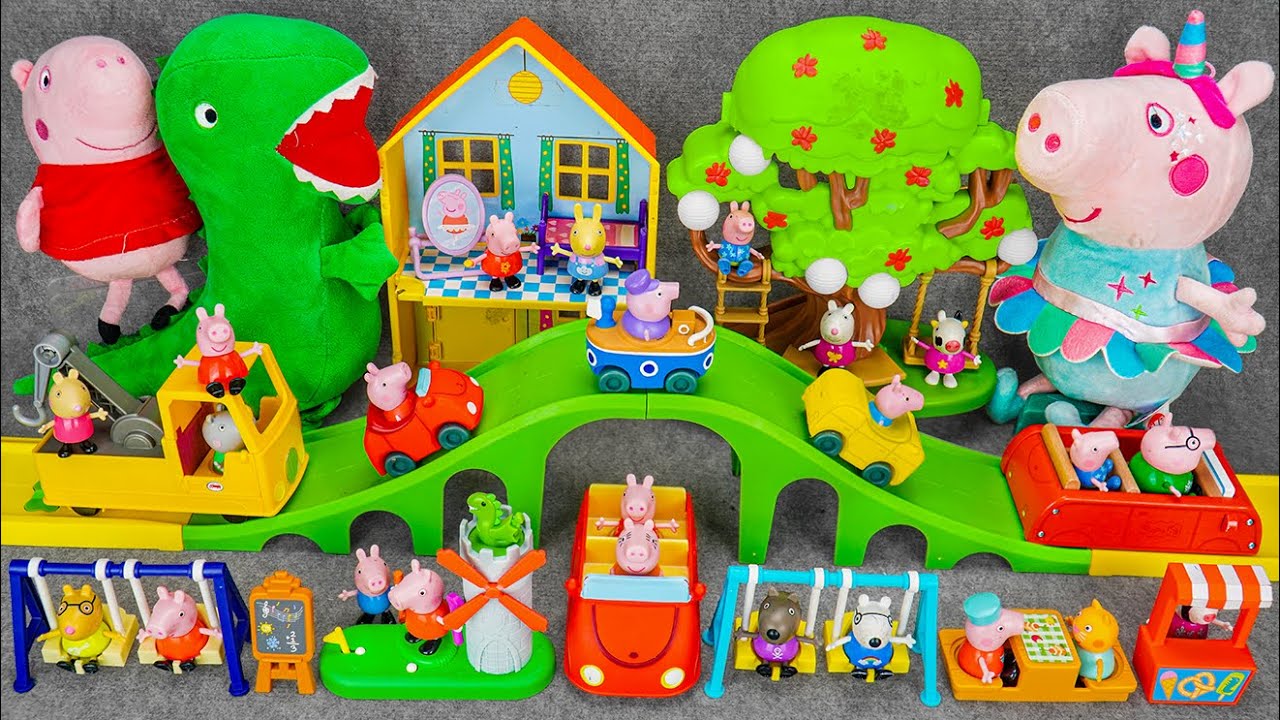 94 Minutes of Satisfying ASMR Unboxing | Adorable Peppa Pig All Around Peppa’s Town Playset 🌷