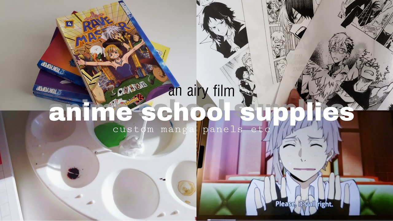 customizing my school supplies w/ anime boys ✨