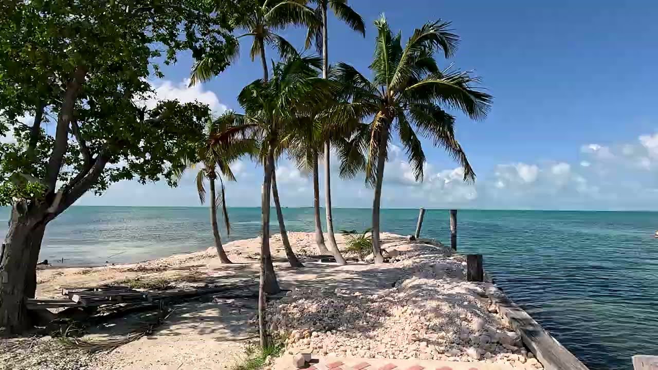 Strange bike path, but a nice view at the end. North island of Caye Caulker in Belize