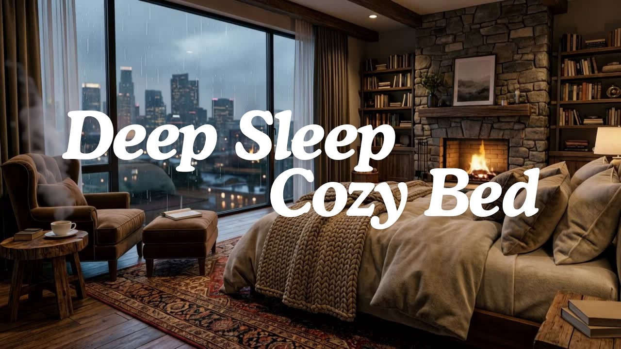 Cozy Rainy Bedroom Ambience for Deep Sleep | Calm Night Sounds