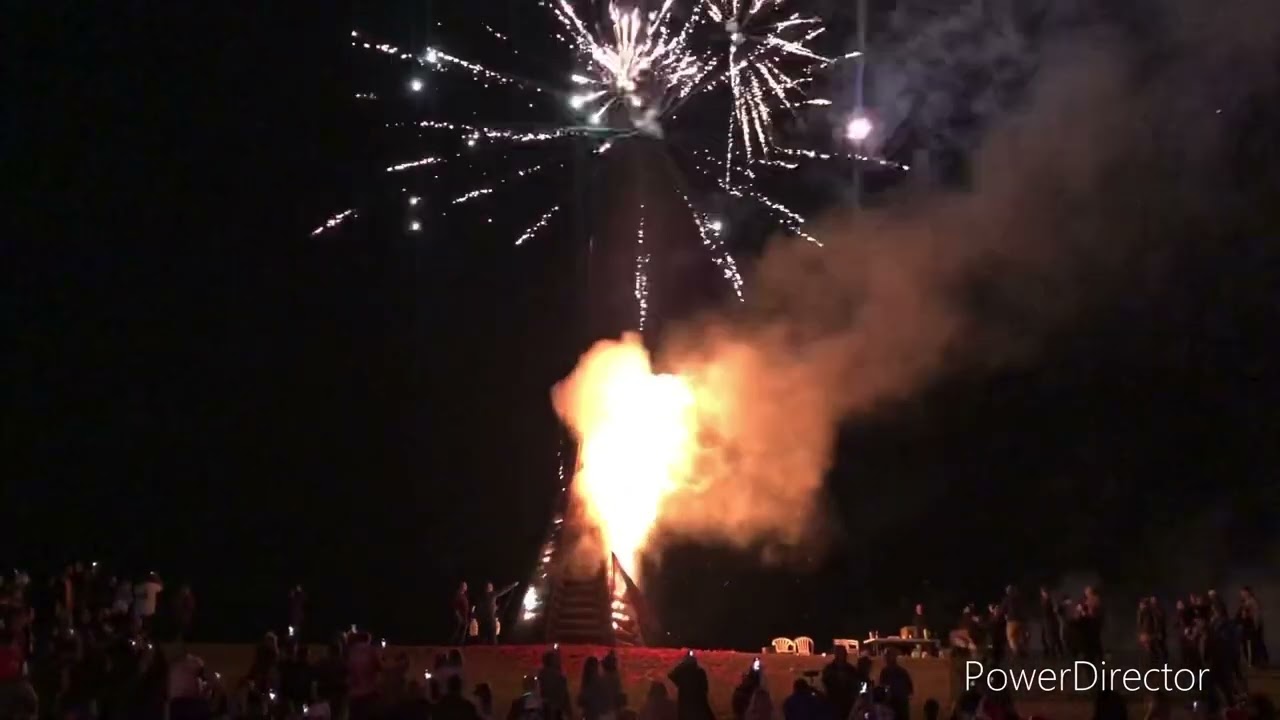Christmas Bonfires on the Mississippi river levee in Louisiana 2023