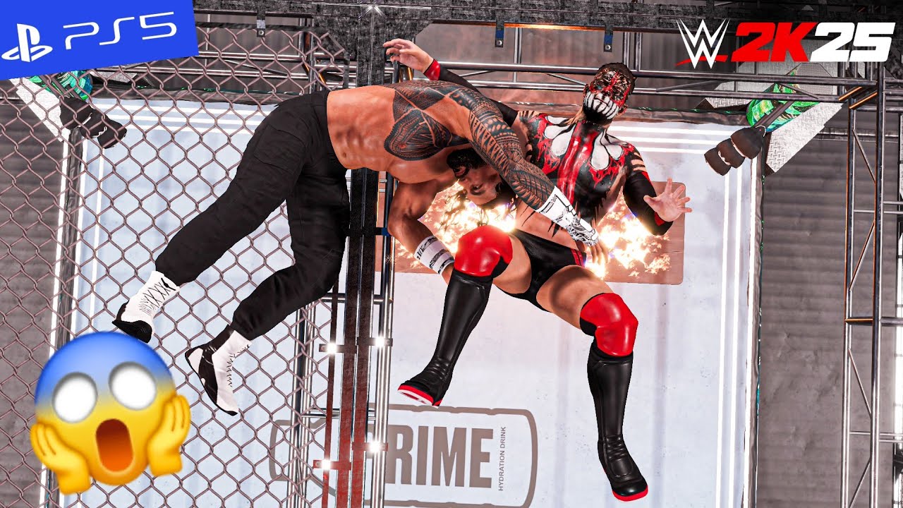 WWE 2k25 - Roman Reigns vs. Demon King Finn Bálor - Hell in a Cell Match | PS5" [4K60]