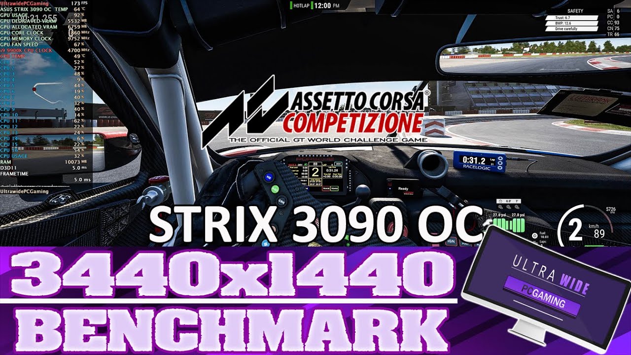 Assetto Corsa Competizione | Benchmark Epic Settings | Strix 3090 OC | Ultrawide 3440x1440