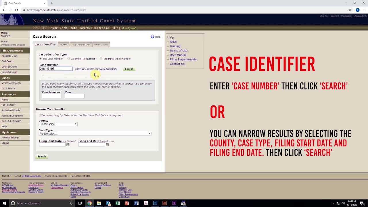 How to Case Search via NYSCEF