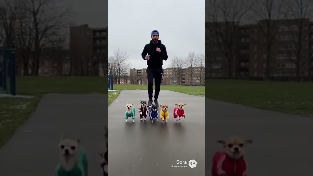 les chiens font leur exercise du jour