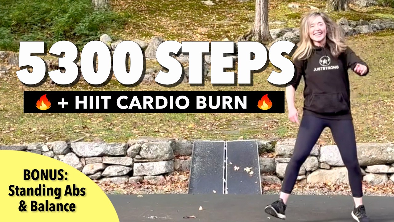 Fast Walking Workout #42 with standing Abs & Balance (51 MIN)