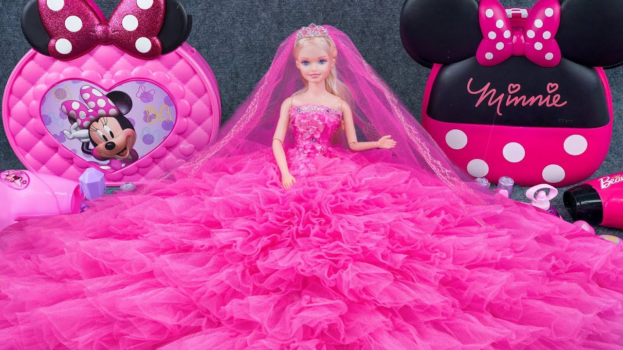 6 Minutes Satisfying with Unboxing Barbie Princess Cozy Bedroom Dress Up Playset Review with Lina