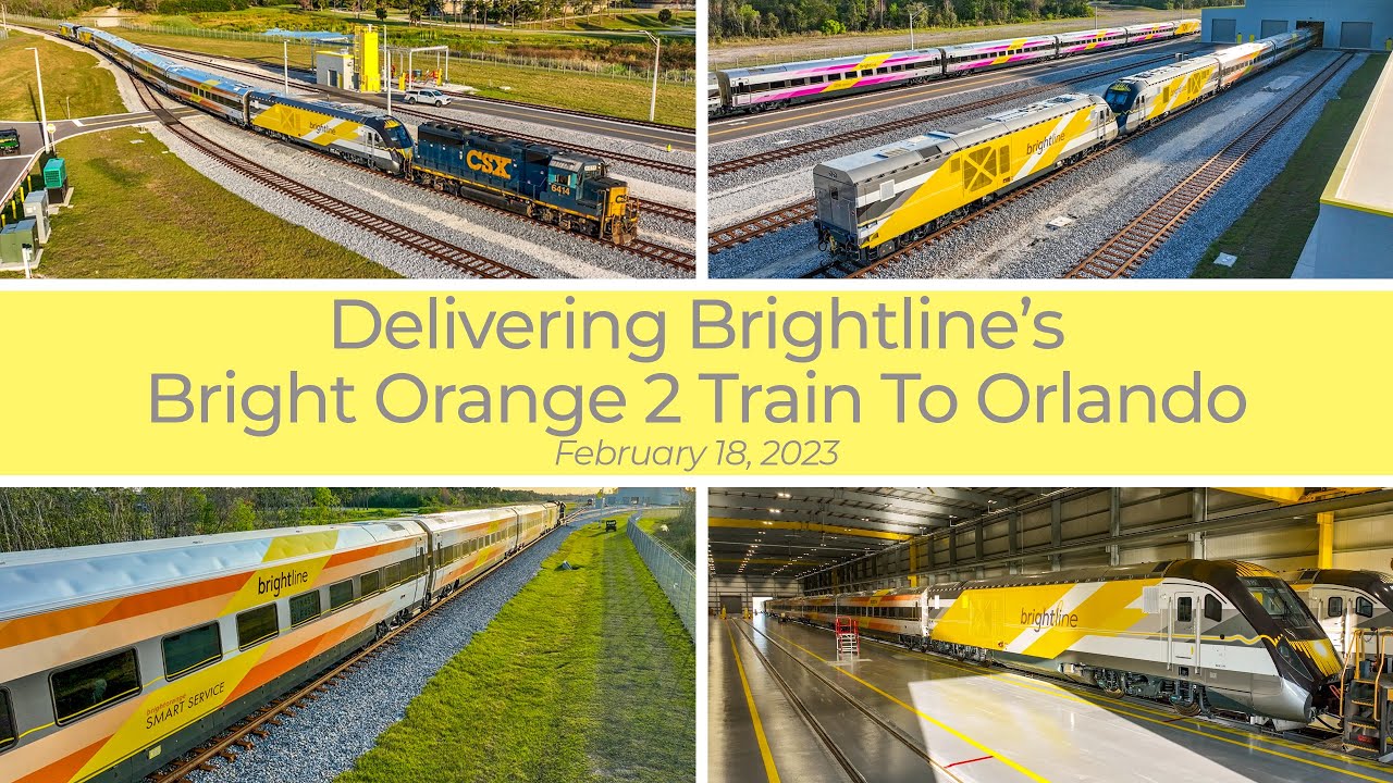 Delivering Brightline's Bright Orange 2 Train to Orlando - February 18, 2023