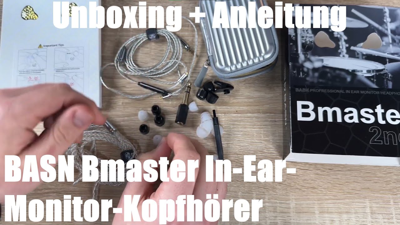 BASN Bmaster In-Ear-Monitor-Kopfh&ouml;rer, Quad-Treiber (1DD+3BA) HiFi-Ohrh&ouml;rer Unboxing und Anleitung