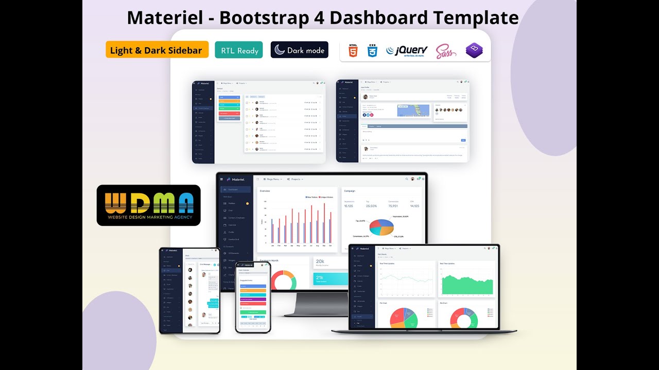 Bootstrap Admin Template With Dashboard UI Kit &ndash; Material