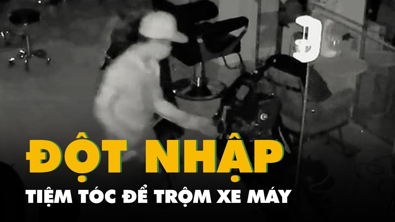 Trộm cầm dao trên tay, đột nhập tiệm tóc ở Bình Dương trộm xe máy